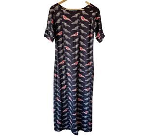 Bombay Paisley Bird Printed Maxi Dress Boho sz XS